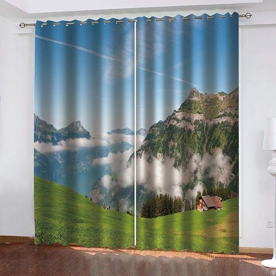 Abeeaceo® Cortina Opaca 3D Cortinas De Salon Termicas Reduccion Ruido