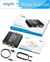 eSynic 192kHz Optical to RCA DAC Converter 3.5mm LPCM PCM Output Aluminum view 7