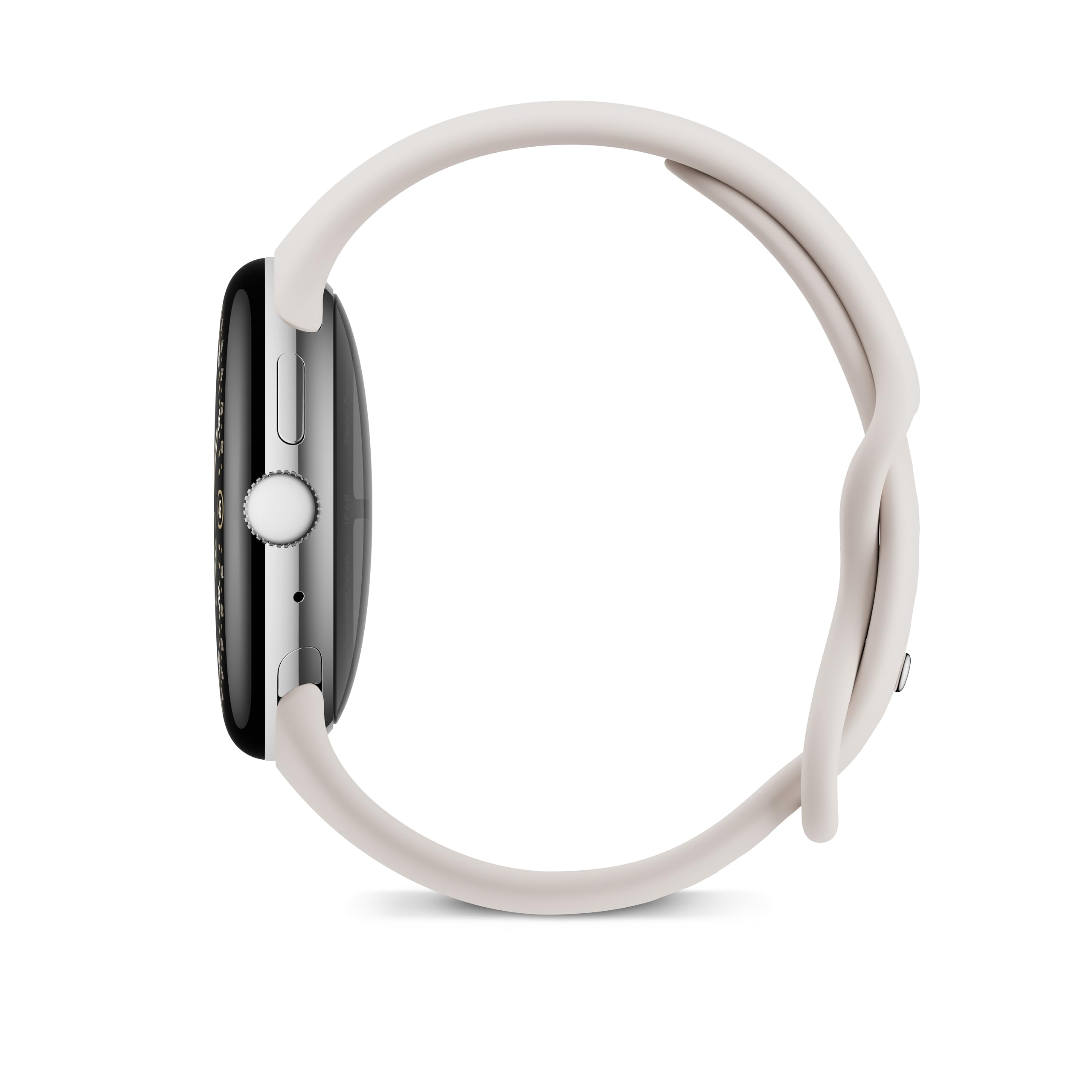 Google Pixel Watch 4 (45 mm) – Android-Smartwatch mit Gesundheits- und Fitness-Tracking und Unterstützung von Gemini – Aluminiumgehäuse in Polished Silver – Sportarmband in Porcelain – WLAN 4