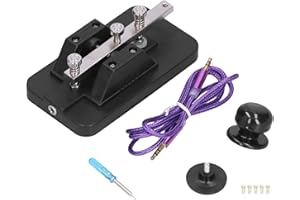 ZAWELIYO Morse Code Key, Telegraph Key Telegraph Tapper Manual CW Practice Tool Trainer, ABS + Iron Black Morse Code Key with