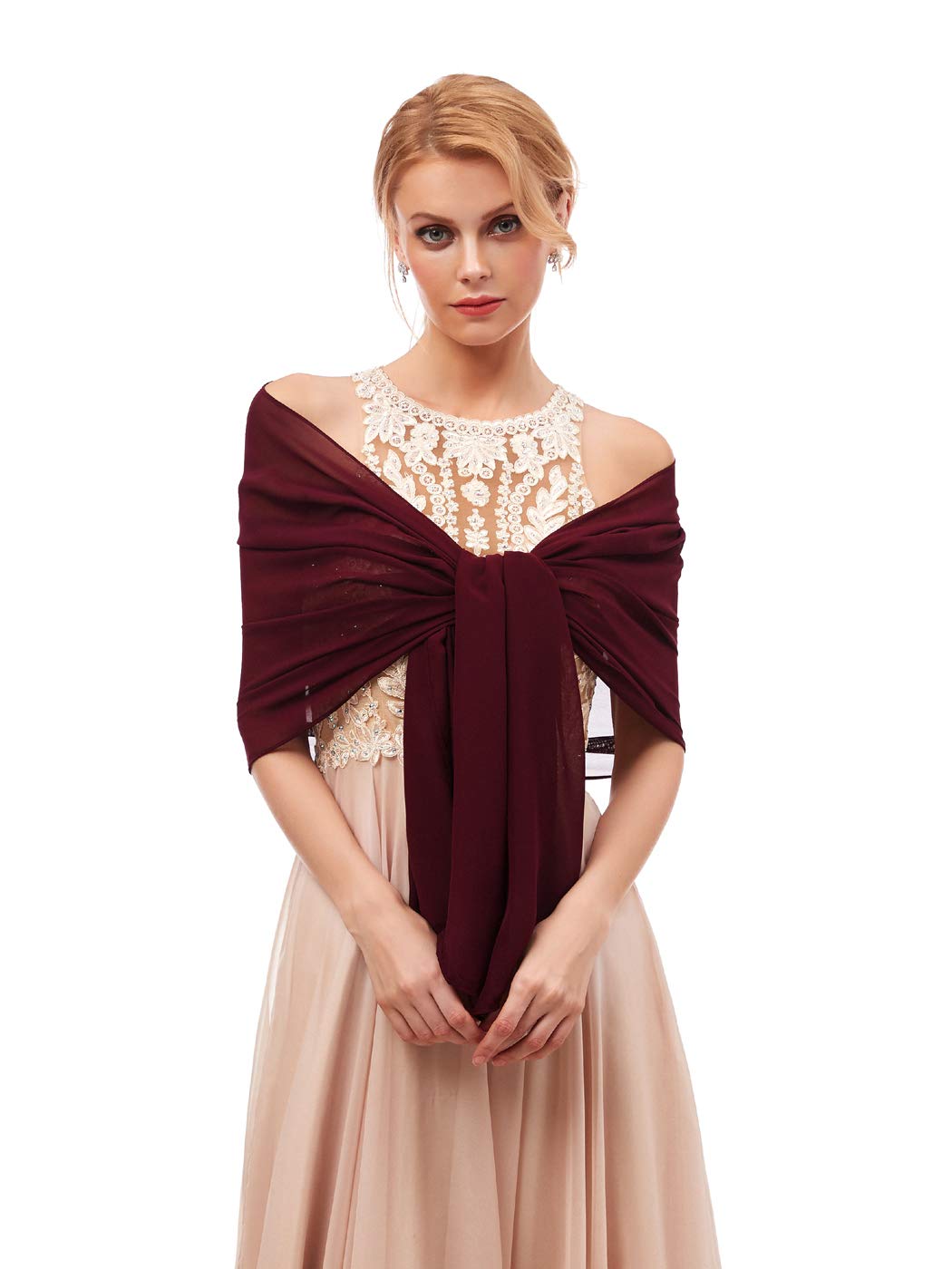 AlfaBridal Women's Fashion Chiffon Wraps Scarve Shawls for Bridal Evening Party AlfaBridal Women's Fashion Chiffon Wraps Scarve Shawls for Bridal Evening Party