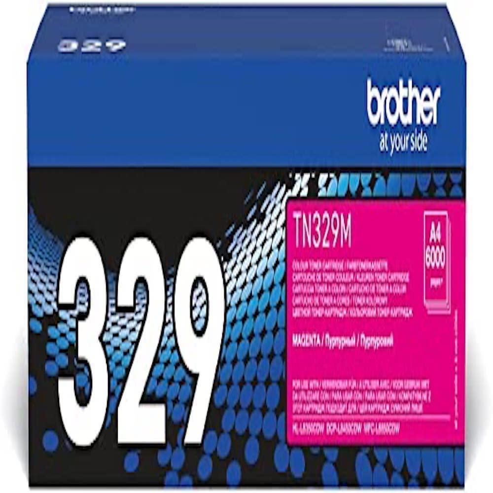 Brother TN-329M Toner Cartridge, Magenta, Single Pack, Super High Yield, Includes 1 x Toner Cartridge, Brother Genuine Supplies