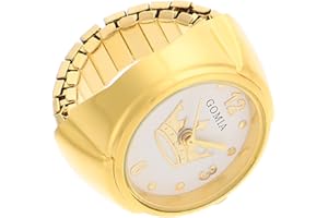 PartyKindom Men Women Finger Watch Round Quartz Finger Ring Watch for Women Men Birthday Graduation