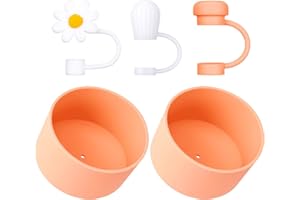 DUNLAGUE 5-Piece Boot and Straw Cover Set for Stanley 20 oz 30 oz 40 oz, Hydro Flask 12-24 oz, Simple Modern, YETI Rambler, Owala, Exact Color Match for Stanley