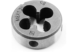 Qjaiune M8 x 1.25 Metric Right Hand Thread Die for Threading Mold Machining, 8mm Thread & 1.25mm Pitch Machine Thread Die, Alloy Steel