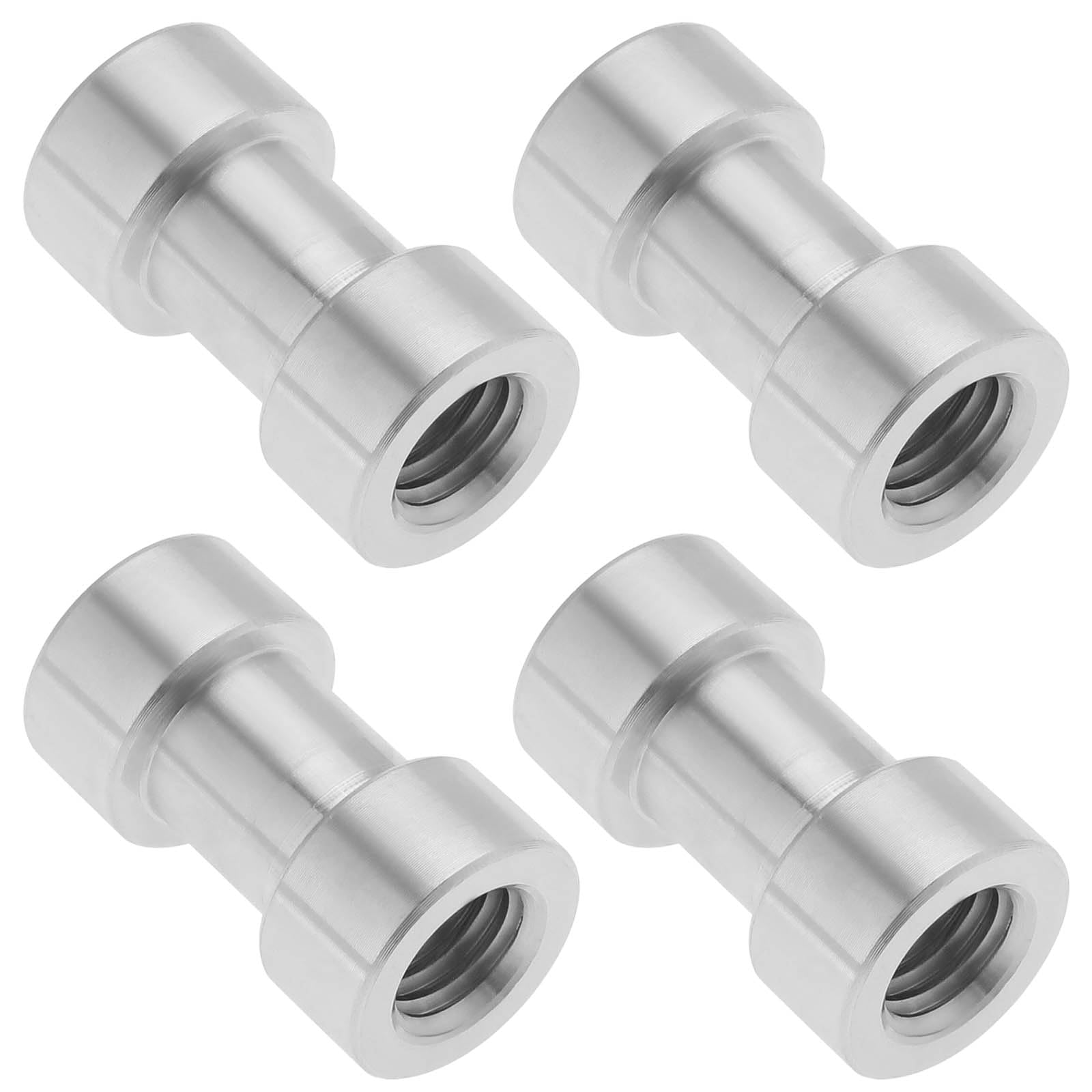 YINETTECH 4pcs 1/4" to 3/8" Female Screw Adapter Aluminum Alloy Conversion Adapter for Camera Mount Tripod Threaded Converter Bracket Silver