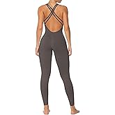Sunzel Jumpsuits for Women Backless, Seamless Workout One Piece Bodycon Bodysuits, Butt Scrunch Leggings Unitard
