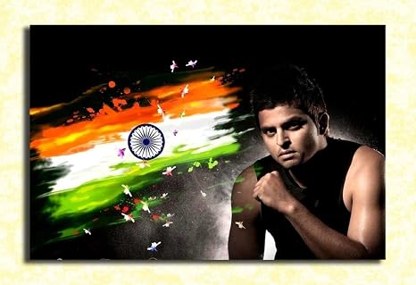 Tamatina Cricket Team Players Wall Poster Suresh Raina