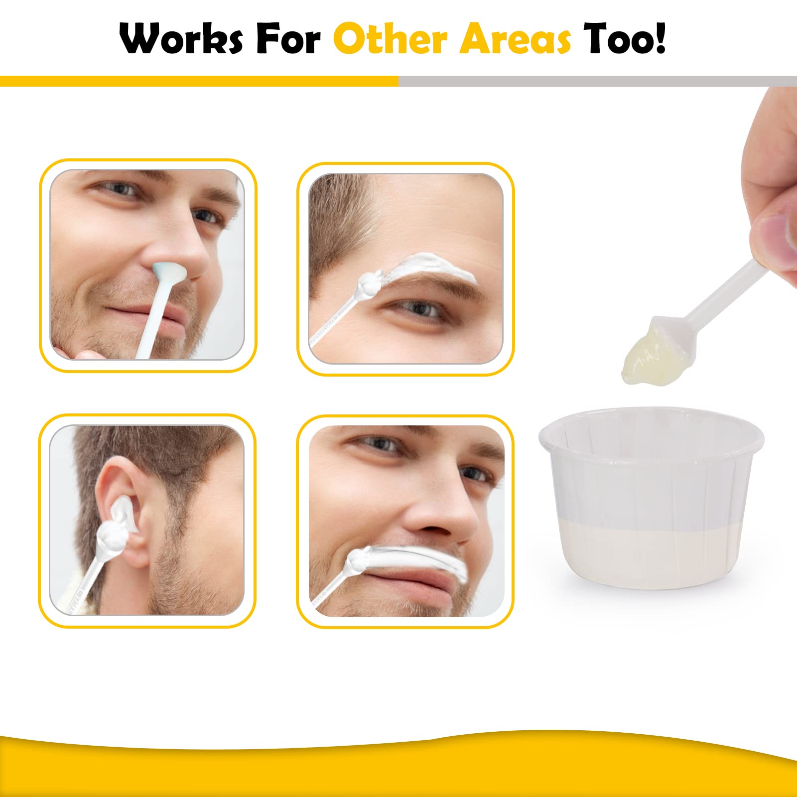 120g Nose Hair Waxing Kit with 40 Applicators - Quick & Painless Hair Remover for Men and Women, Up to 20 Uses