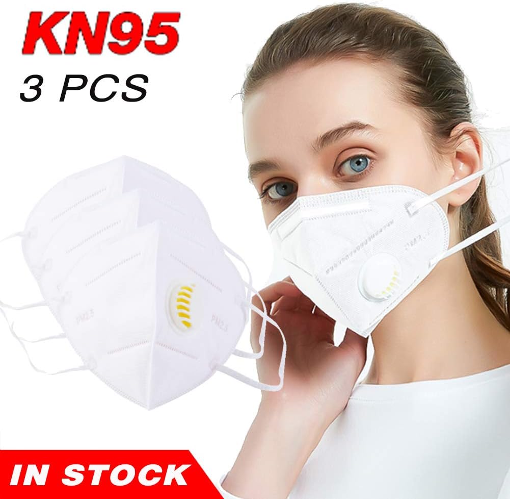 N95 Dust Mask Disposable Face Mouth Safety Mask with Valve PM2.5 Respirator Mask Effective Protection for Kids Women Men