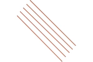 HWYEE 5PCS 99.98% Pure Copper Round Rod 0.12"/3mm Dia 12"/305mm Length Bare Copper Cu Metal Rod Solid Copper Rod for DIY Metal Working Hobbies (0.12"/3mm Dia 12"/305mm Length)