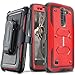 COVRWARE Aegis Series case for LG K7 / Tribute 5 / Escape 3 / Treasure/Phoenix 2, Heavy Duty Dual-Layer Full-Body w/Built-in Screen Protector Rugged Holster Armor Cover Belt Clip Kickstand, Red
