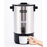 SYBO 6L Commercial Coffee Maker, Stainless Steel Coffee Urn With Cool-Touch Handles, Electric Coffee Pot Hot Beverage Dispenser, Quick-Brewing Coffee Urn, For Events,Party & Catering - 45 Cup