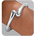 MTINEAPS Gold Bangle Bracelets for Women Teens Trendy Chunky Adjustable Twist Cuff Bracelet Jewelry Gifts