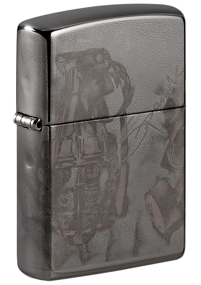 ZIPPO – High Polish Black - Spazuk, 360° Photo Image – gasoline Windproof lighter, refillable, in gift box