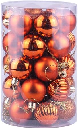 Segnaposto Natalizi Raffinati.Depory Palla Di Natale Set Palla Di Natale 6cm Ornamento Raffinato Adattano A Tema Di Colore A Contrasto Con Pittura Albero Natale Scintillante 34pcs Arancione Amazon It Casa E Cucina