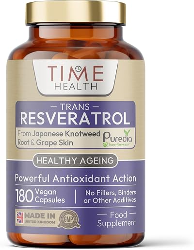 Time Health Trans Resveratrol Premium Puredia 180 Capsules UK Made 3 Month
