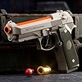 Toy Pistols Gun Foam Blasters for Kids Boys Grils,Shooting Games Shell Ejecting Ball Blaster with 100 PCS EVA Bullets,30 PCS Shells, 2 PCS Magazine,Beige