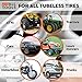 Tire Repair Kit for Car Bike Motorcycle Trailer RV UTV Jeep Truck Tractor with Quality Tire Pressure Gauge, Gloves - Flat Tire Plug Tubeless Kit - Emergency Puncture Repair Patch Kit