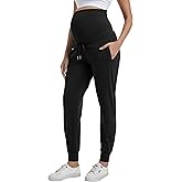 CEITAJUI Women's Maternity Joggers Stretchy Drawstring Sweatpants Over The Belly Pregnancy Workout Lounge Pants