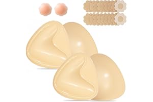 Double Sided Sticky Bra Push Up Inserts 2 Pairs Reusable Invisible Lift Adhesive Backless Strapless Bra Pads for Bikini