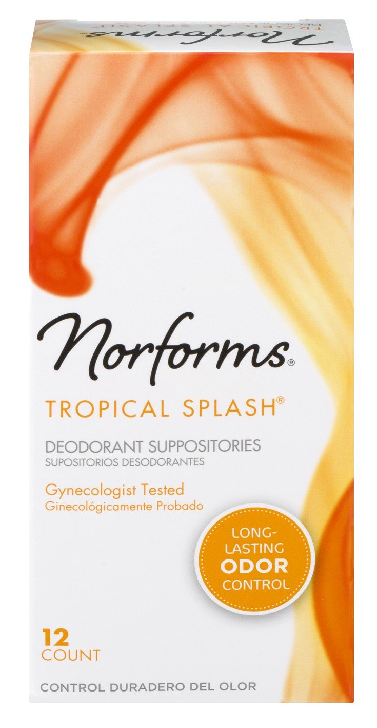 Norforms Feminine Deodorant Suppositories Tropical Splash 12 ct 2