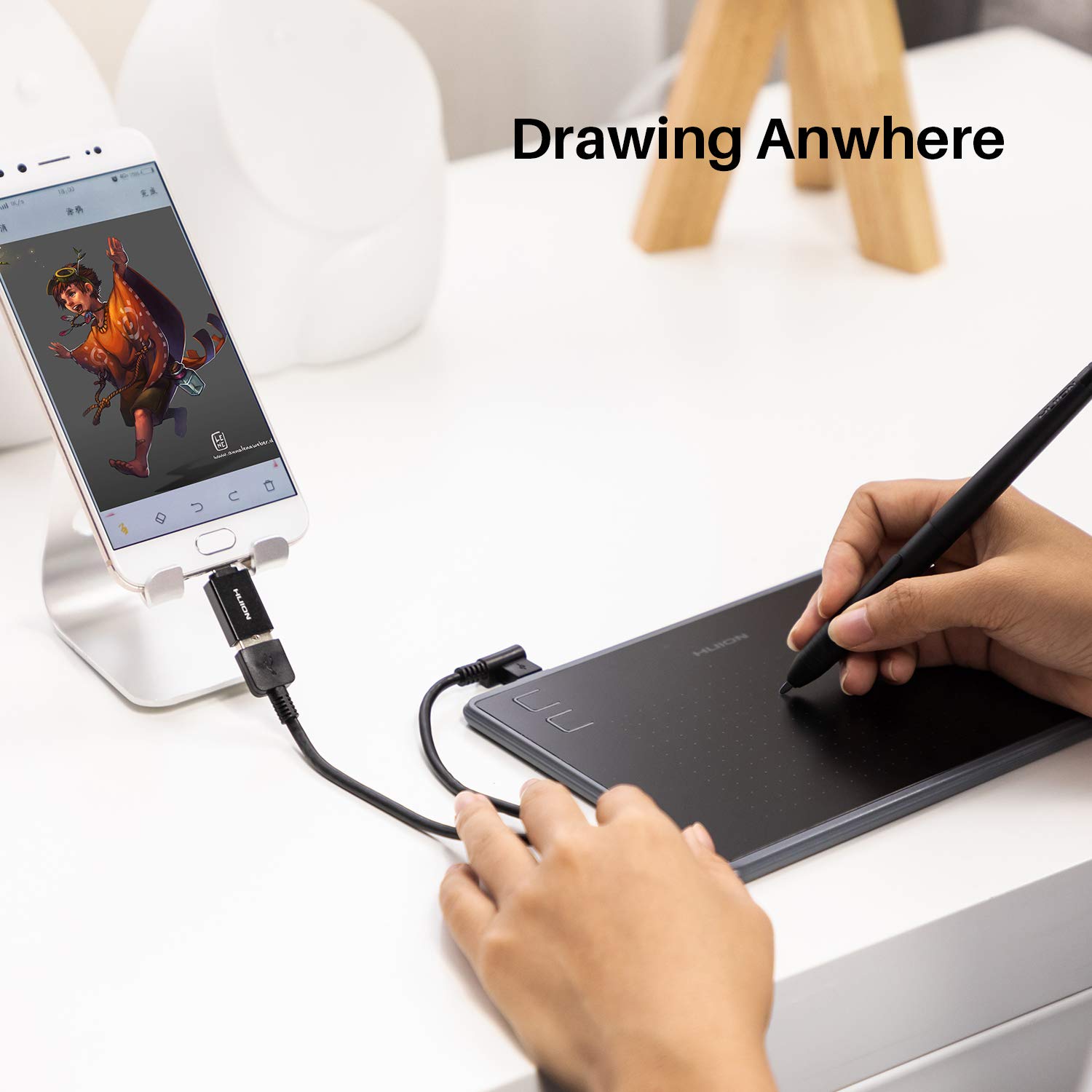 Huion Inspiroy H430P Graphics Drawing Tablet 4.8 x 3 inches with