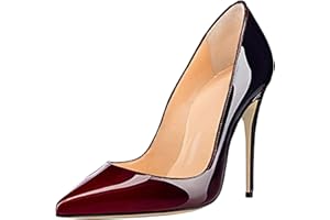 COLETER Women's 4 Inch Pumps Pointy Toe Wedding Dress Shoes Slip on Stiletto Pumps