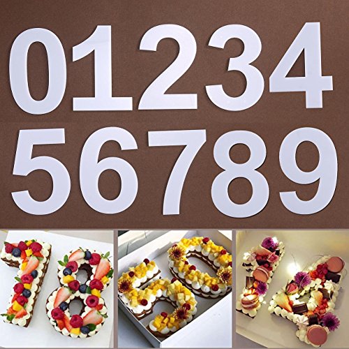 0-9 Numbers Cake Mold, Leegoal DIY Food Grade PP Material 0-9 Numbers Shape Cake Mold for Birthday/Party/Wedding/Anniversaries