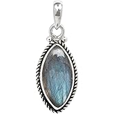 Revalane Amethyst Stone Pendant - Fine 925 Sterling Silver for Women Girls Gemstone Birthstone Pendant Necklace
