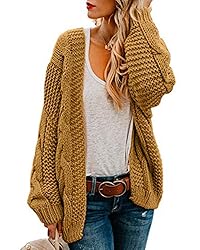 Ferrtye Womens Oversized Chunky Open Front Cardigan