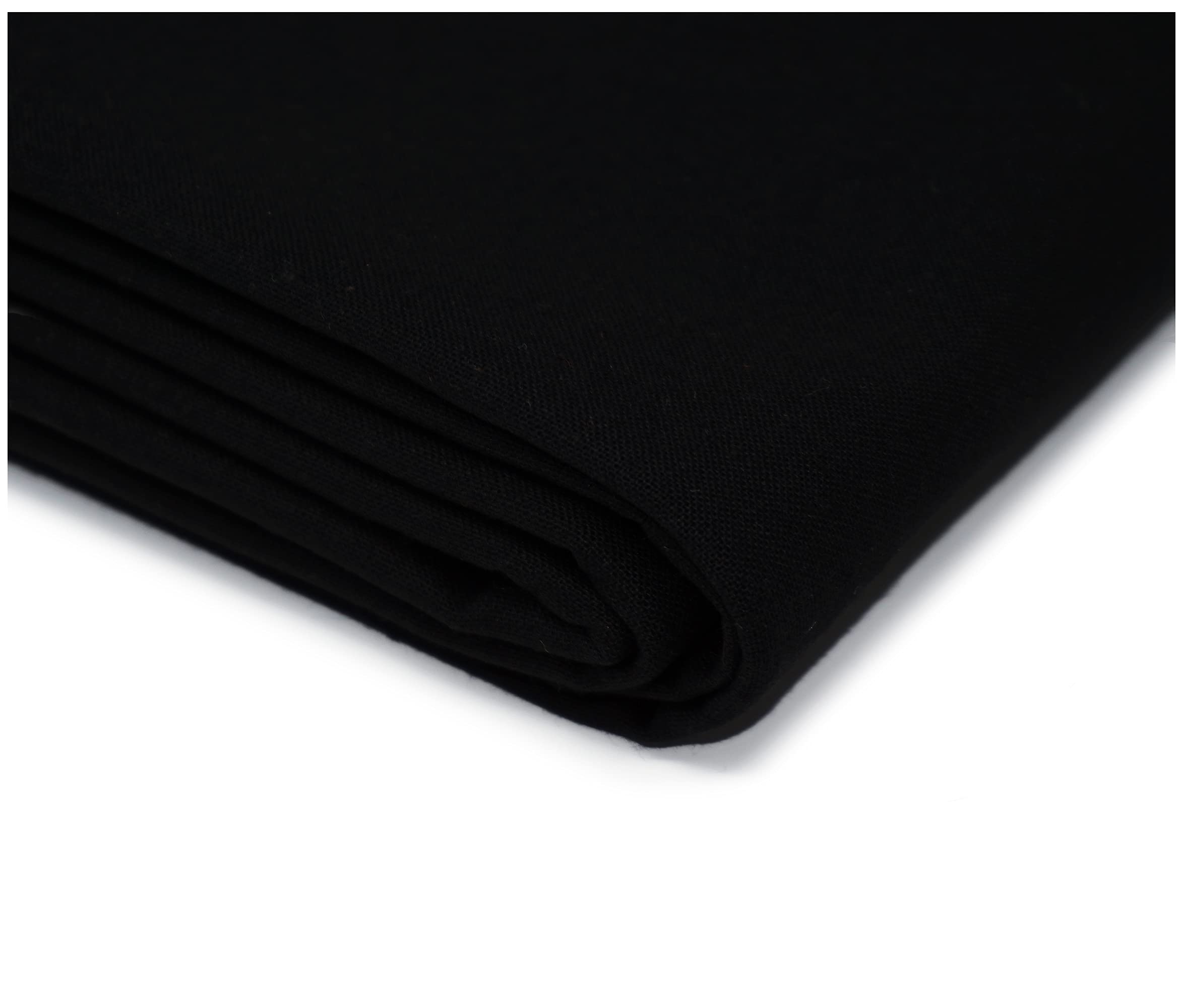 100% Cotton Plain Dyed Fabric Dress Craft Material 60” Wide (300cm x 150cm / 118" x 60", Black)
