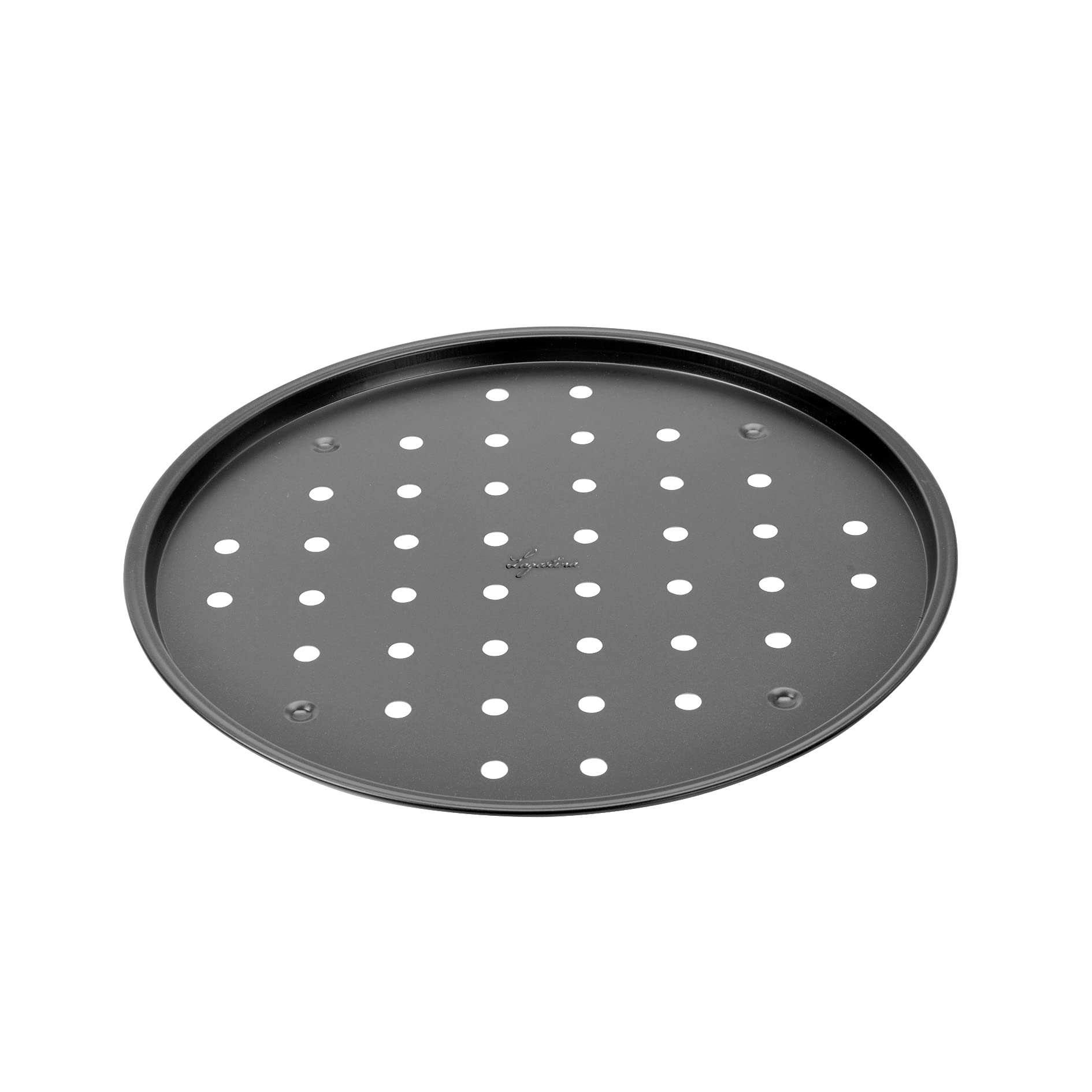 Lagostina Tasty Pizza Pan Perforated Steel Non-Stick for Oven, Black, Diameter 32 cm