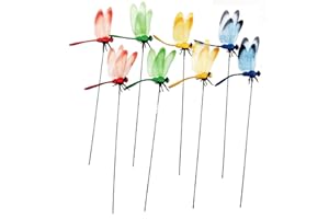 8 Pcs DIY Garden Dragonfly Stakes, Flower Pot Dragonflies Decorations, 3D Removable Gardening Floral Party Dragon Fly Decoy S