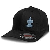 Flexfit Left Side Panel Autism Puzzle Embroidery Hats for Men & Women Polyester
