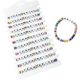 12 Pcs Bachelorette Party Favors Bride & Team Bride Handmade Colorful Polymer Clay Letter Beaded Bracelet , Bachelorette Part