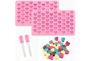 Sizkii Mini Heart Shape Silicone Mold, Valentine's Day Chocolate Drops Mold, Gummy Candy Molds, Dog Treats Maker Heart Mold f