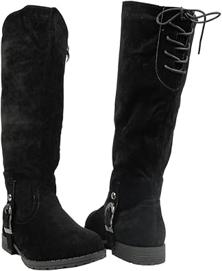 faux suede riding boots