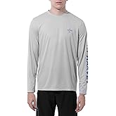 Guy Harvey Men's Long Sleeve Performance Sun Protection Shirt UPF 50+, Light Grey, XX-Large