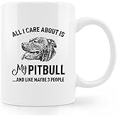 uinwk Pitbull Coffee Mugs,Christmas Birthday Gifts Pitbull Mom Lovers Women Teen Girls,All I Care About Is My Pitbull Coffee Mug 11oz