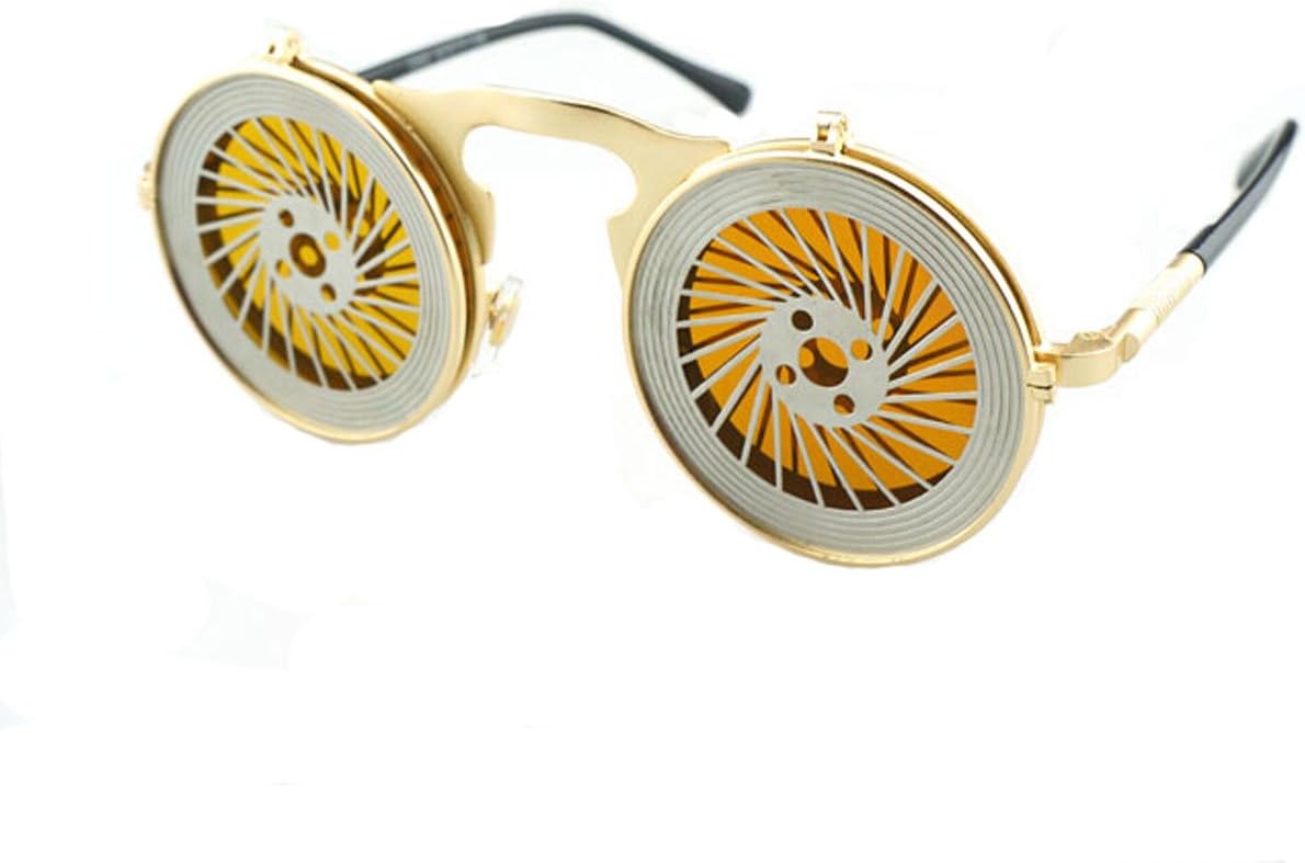 Steam Punk Gothic Metal Double Flip Great Circle Sunglasses Retro Sunglasses S882