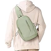 SEAFEW Sling Backpack bag for Men, Multipurpose Crossbody Shoulder Bag for Travel Hiking Daypack Green