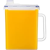LocknLock Aqua Fridge Door Water Jug with Handle BPA Free Plastic Pitcher with Screw Top Lid Perfect for Making Teas and Juices, 1 Gallon, Clear