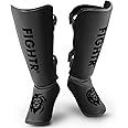 FIGHTR® Shin Guards - with a and Ideal Padding | Thick shin Protection for Kicks in Kickboxing, MMA, Muay Thai and Other Martial Arts