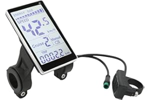 DEMERAS LCD Control Panel, Replacement 5 Pin Waterproof E Scooter LCD Display Meter Stable for 22.2mm Electric Bikes