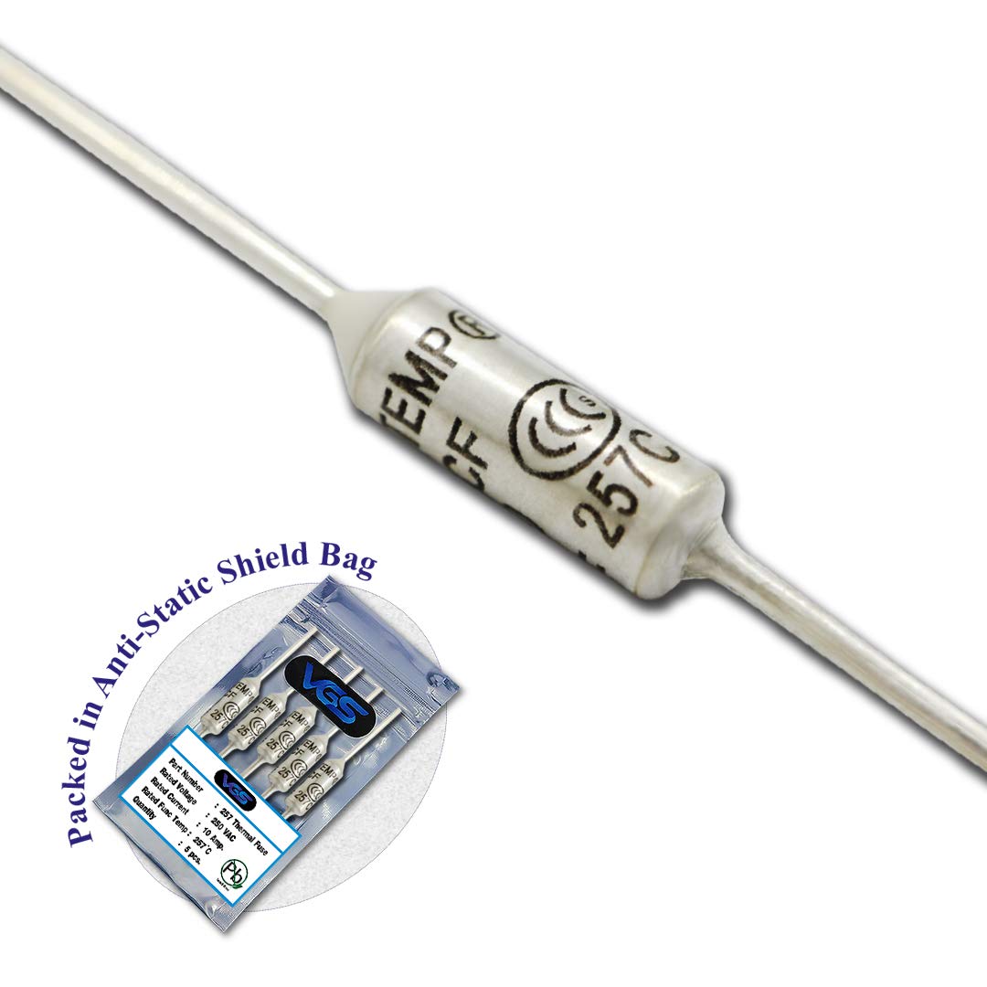 5Pcs Microtemp Thermal Fuse 257 C Cutoff 10A 250V G4A00