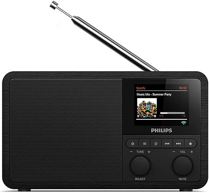 Philips Webradio Dab Pr802 12 Radio Reveil Dab Bluetooth Mise En Veille Programmable Dual Alarm Spotify Connect Noir Amazon Fr Tv Video