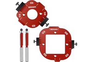 PTMTFYL 2 Pcs Round Corner Radius Template, Radius Jig Router Template with Trimming Cutter, Aluminum Alloy 4 in 1 Arc Angle Positioning Template R10 R15 R20 R25 R30 R35 R40 R50