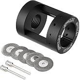 3mirrors Tungsten Electrode Sharpener Grinder Head for TIG Welding Tool | Made of aluminum with multi-angle offsets &amp; cut-off slot. Includes 5x 25mm diamond wheels and 2x connecting rods.