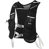 Domensi Running Vest for Women Men Lightweight Reflective Hydration Backpack Adjustable Chest Straps Water Backpack for Running Hiking Cycling Race